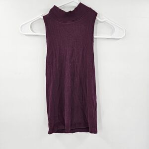 Cape juby tank top high neck xs small maroon dark red ribbed